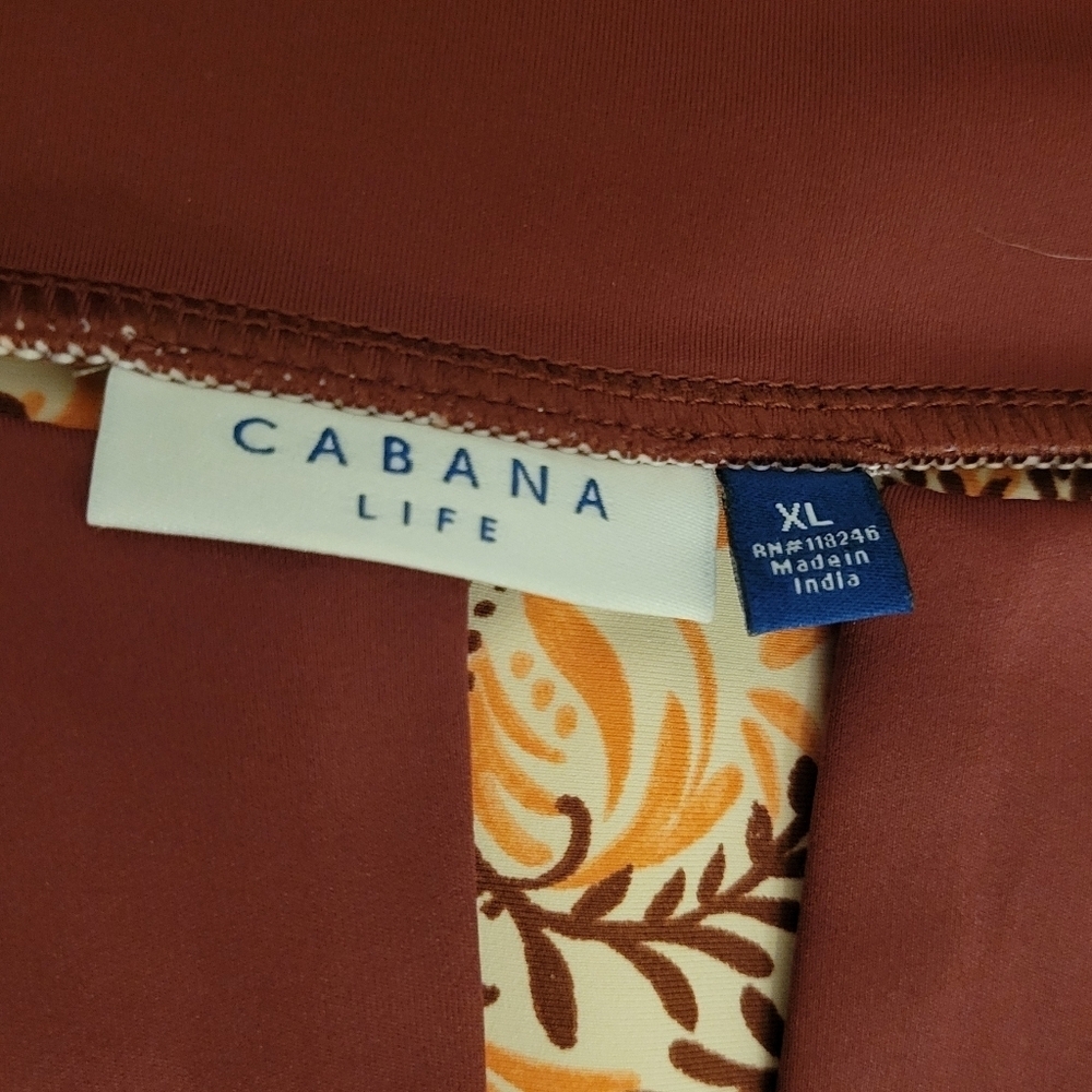 Cabana Life Tunic Dress Moroccan Tile Print Women's XL Shift V-neck UPF Swim - Picture 3 of 9